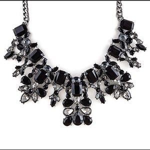 “HeadTurner” Jet Crystal Statement Necklace,NWT